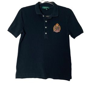 Lauren Ralph Lauren Black Embroidered Polo Shirt